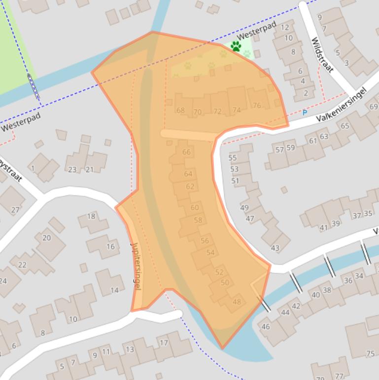 Kaart van postcodegebied 5241JB.