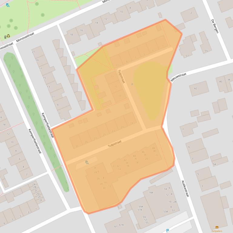 Kaart van postcodegebied 5241XV.