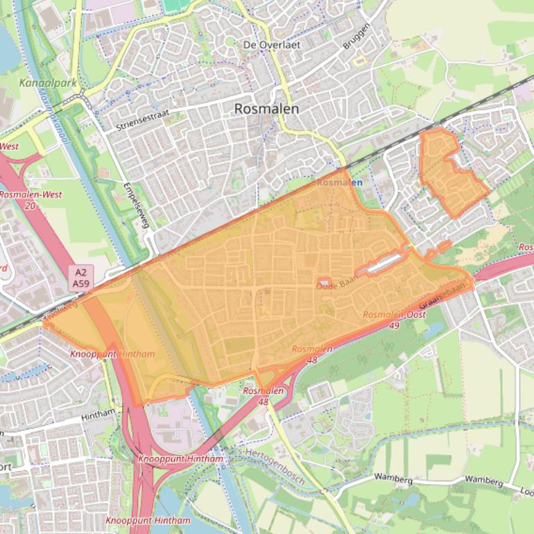 Kaartafbeelding, ingezoomd op postcodegebied 5242.
