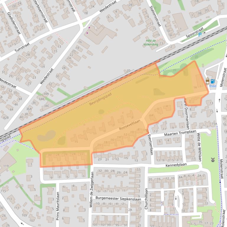 Kaart van postcodegebied 5242AA.