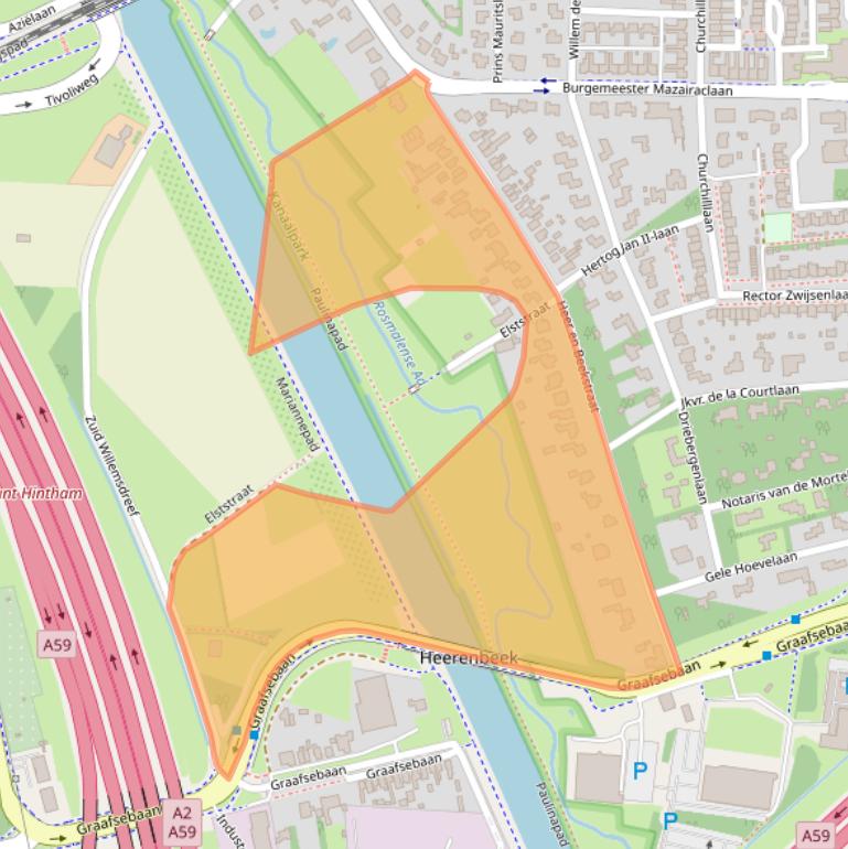 Kaart van postcodegebied 5242AC.