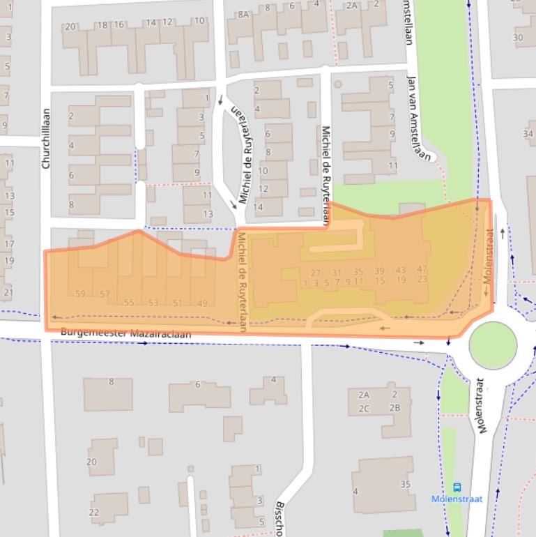 Kaart van postcodegebied 5242AT.