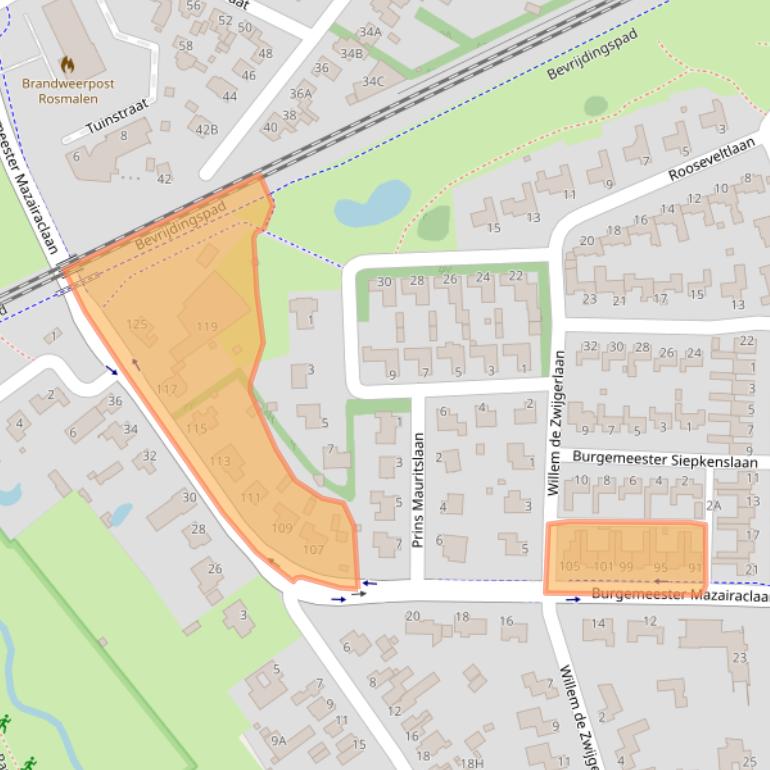 Kaart van postcodegebied 5242AZ.
