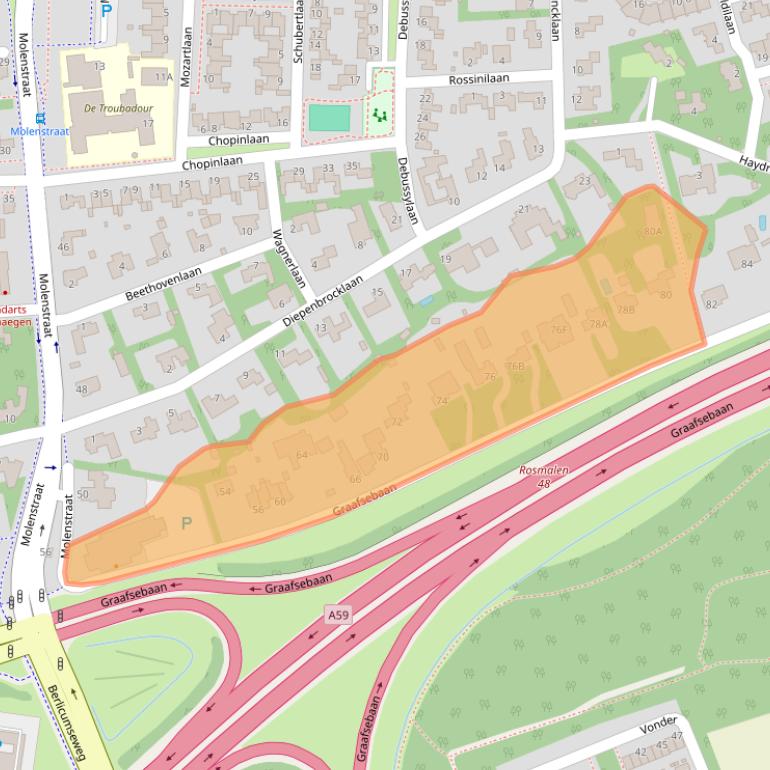 Kaart van postcodegebied 5242JN.
