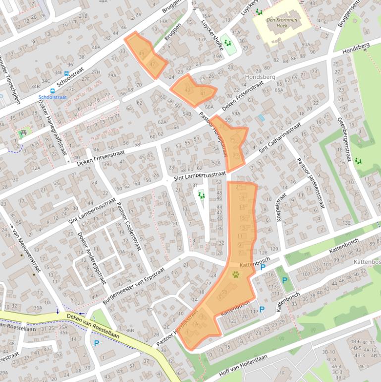 Kaart van postcodegebied 5243VV.