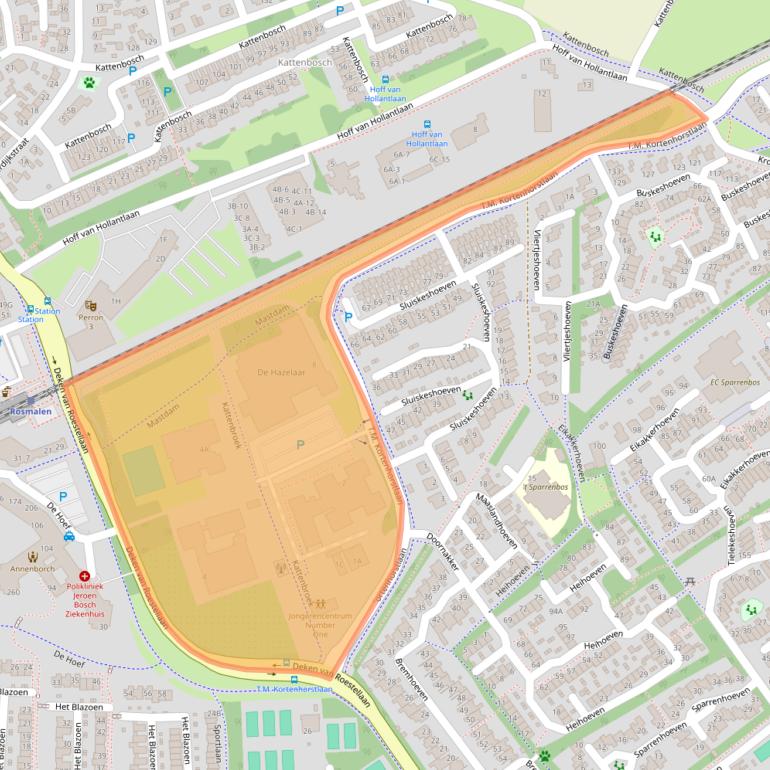 Kaart van postcodegebied 5244GD.