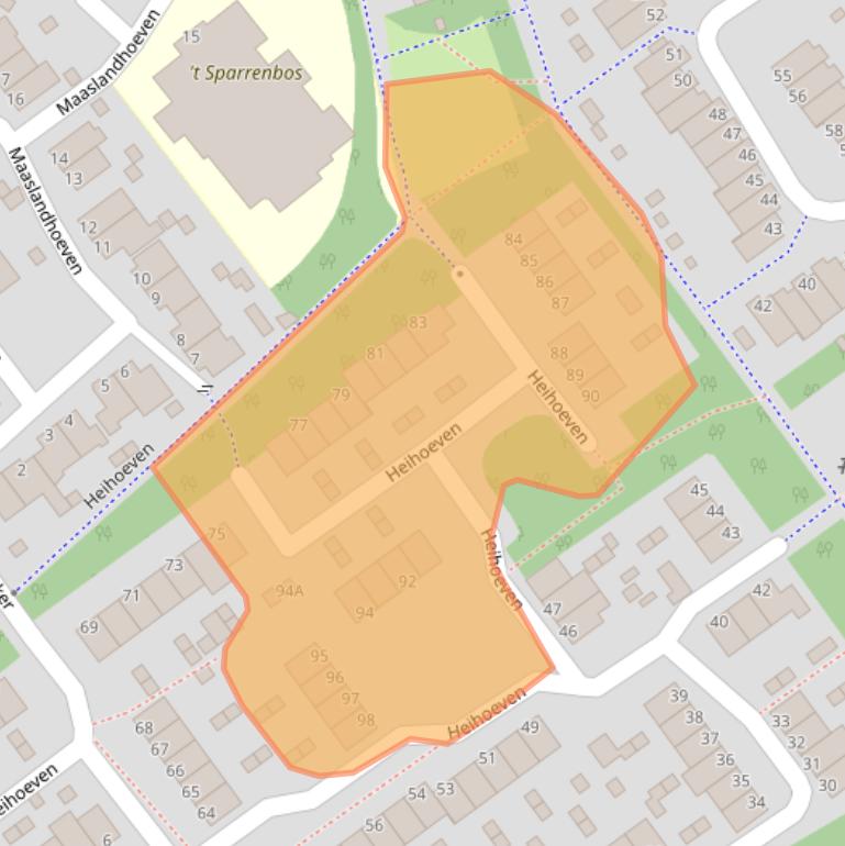 Kaart van postcodegebied 5244GL.