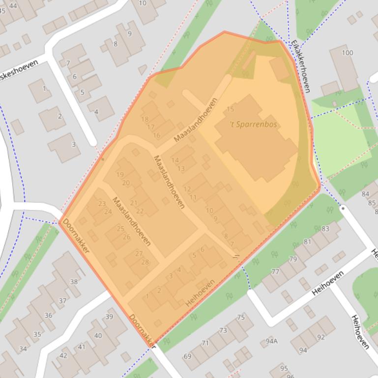 Kaart van postcodegebied 5244GS.