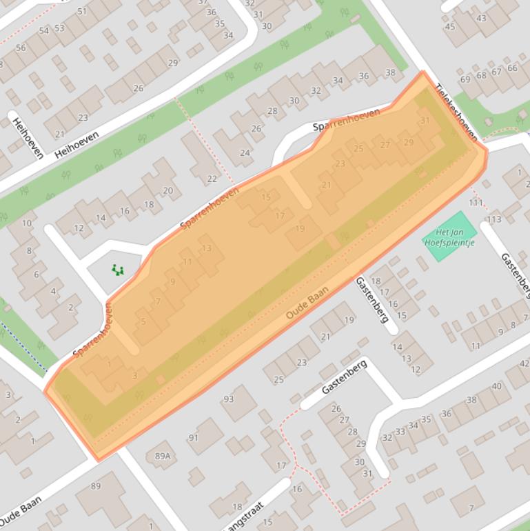 Kaart van postcodegebied 5244GX.