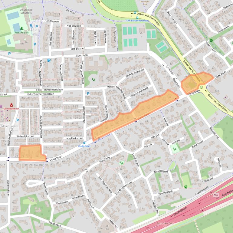 Kaart van postcodegebied 5244JB.