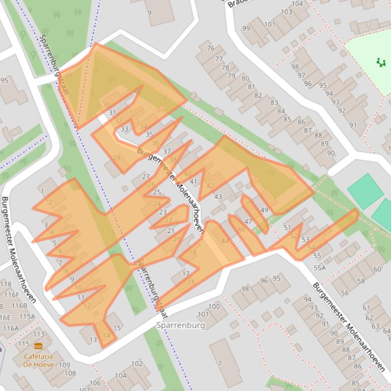 Kaart van postcodegebied 5244JJ.