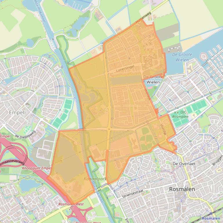 Kaart van postcodegebied 5245.
