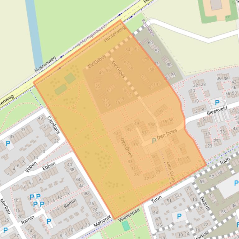 Kaart van postcodegebied 5245DP.