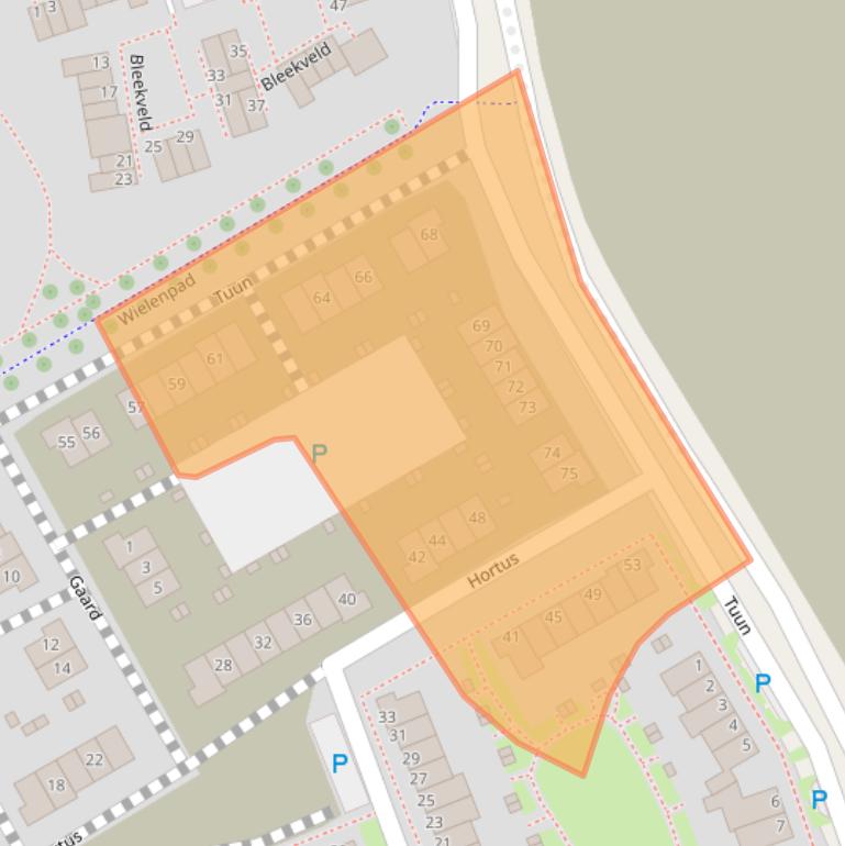 Kaart van postcodegebied 5245DS.