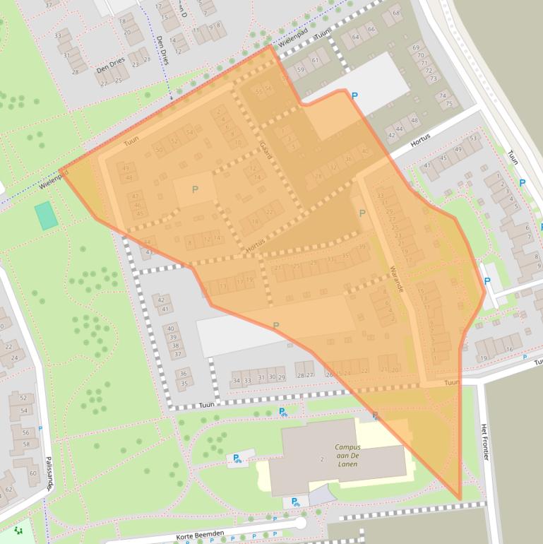 Kaart van postcodegebied 5245DT.