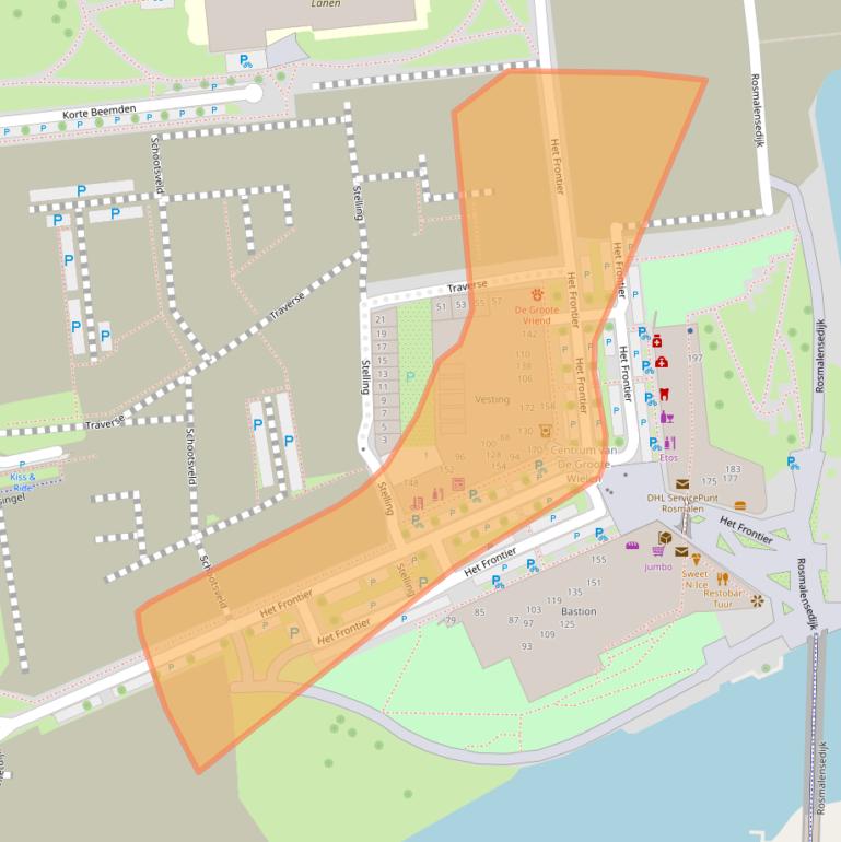 Kaart van postcodegebied 5245EE.