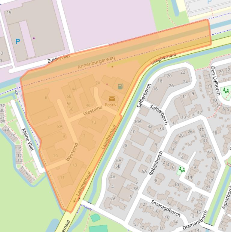 Kaart van postcodegebied 5245NL.
