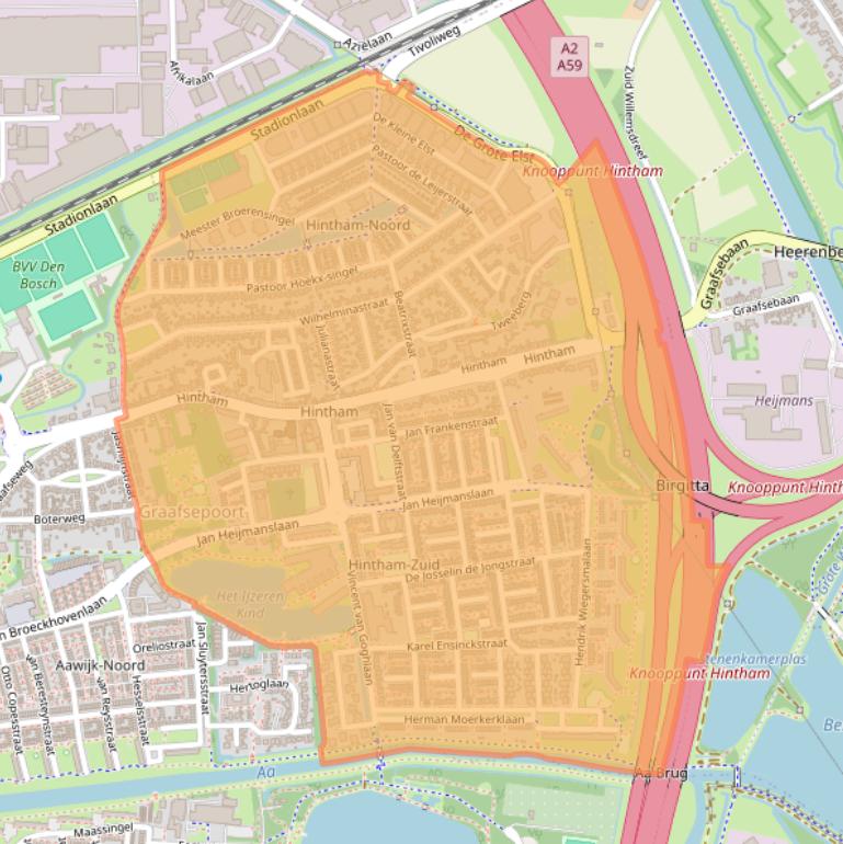 Kaart van postcodegebied 5246.