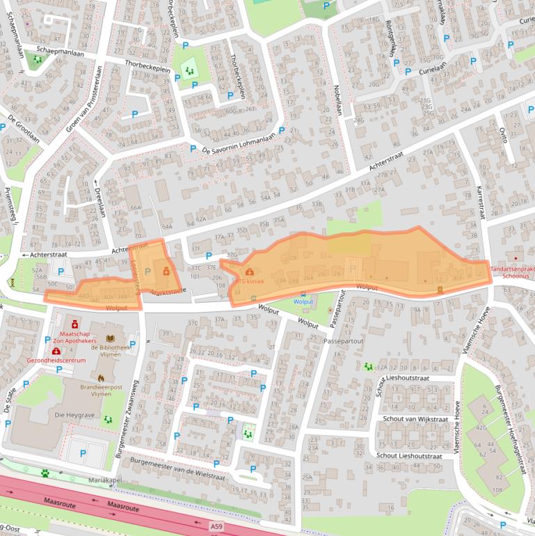 Kaart van postcodegebied 5251CG.