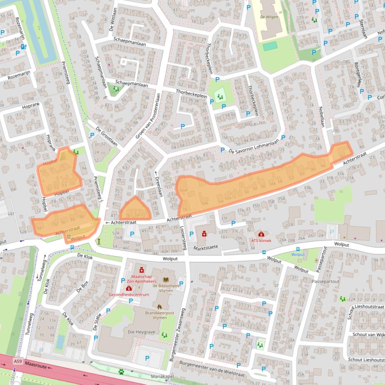 Kaart van postcodegebied 5251CV.