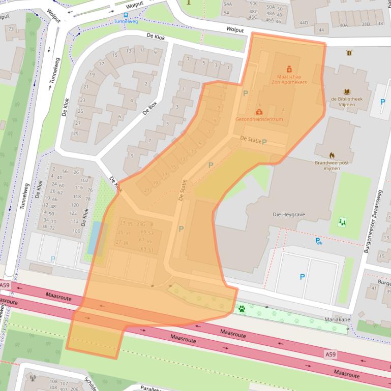 Kaart van postcodegebied 5251DK.