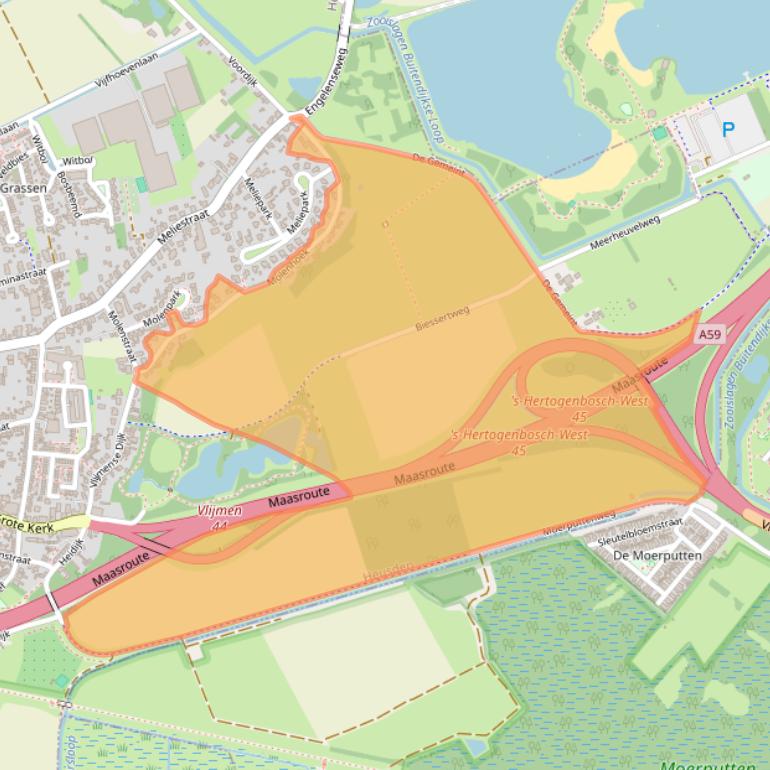 Kaart van postcodegebied 5251EK.