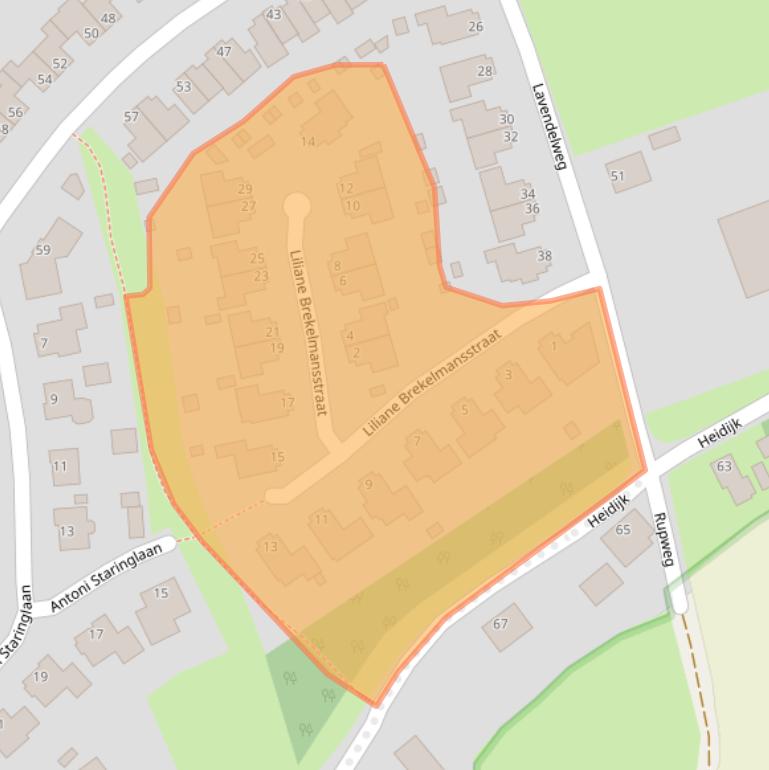 Kaart van postcodegebied 5251WX.