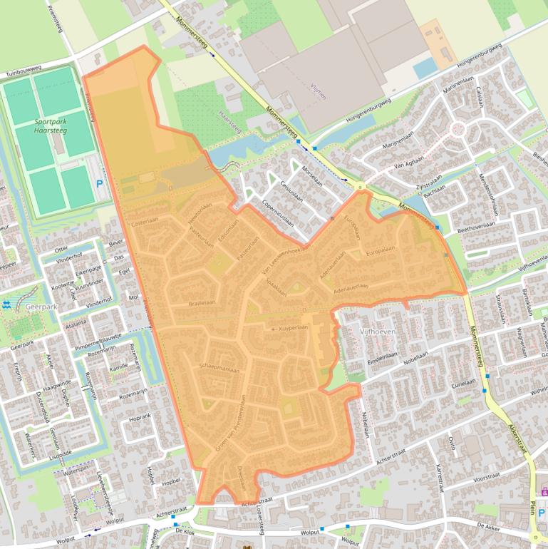 Kaart van postcodegebied 5252.