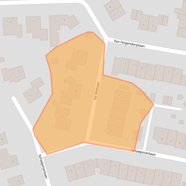 Kaart van postcodegebied 5252AS.