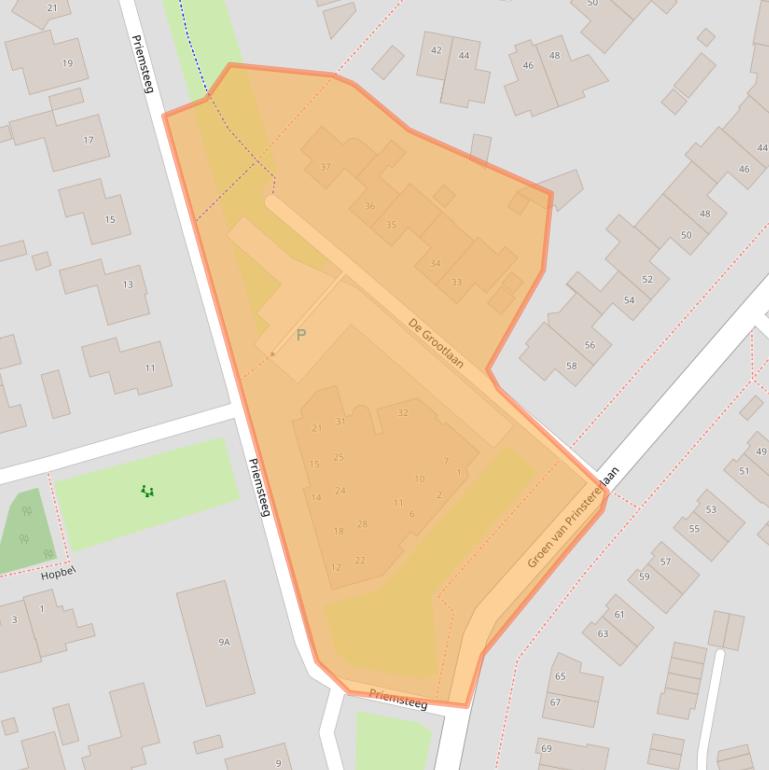 Kaart van postcodegebied 5252AZ.