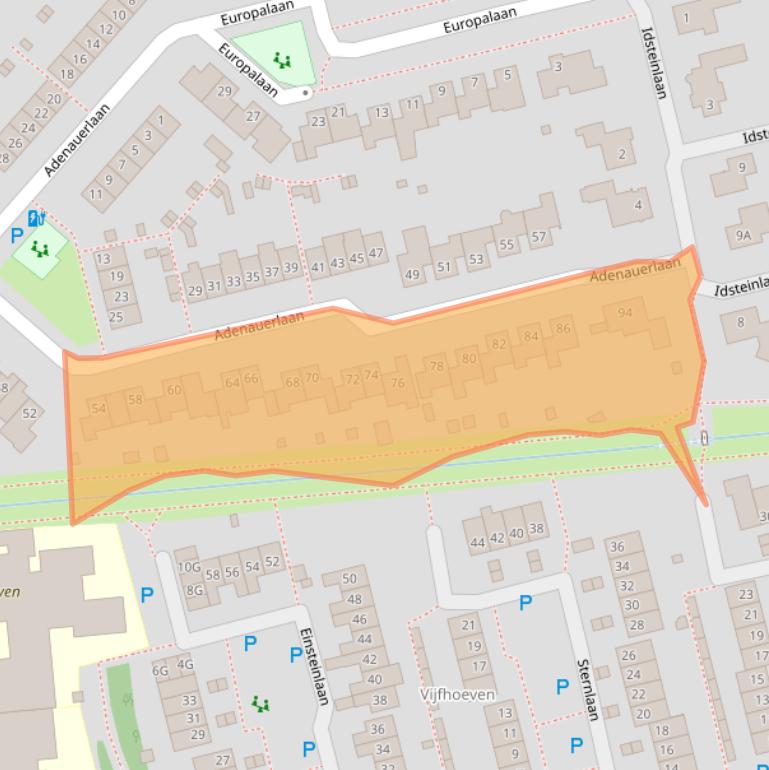 Kaart van postcodegebied 5252BM.