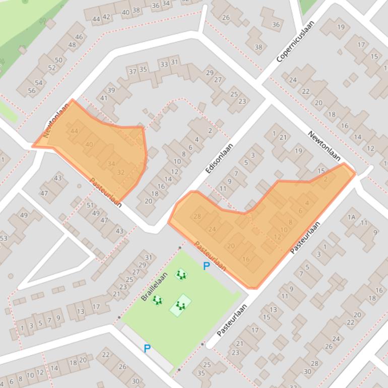 Kaart van postcodegebied 5252CL.