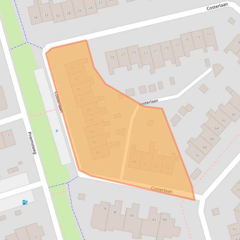 Kaart van postcodegebied 5252CT.