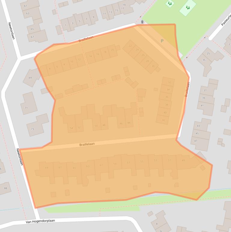 Kaart van postcodegebied 5252CW.