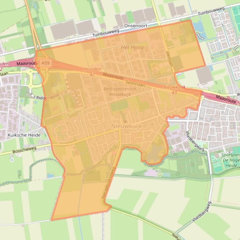 Kaart van postcodegebied 5253.