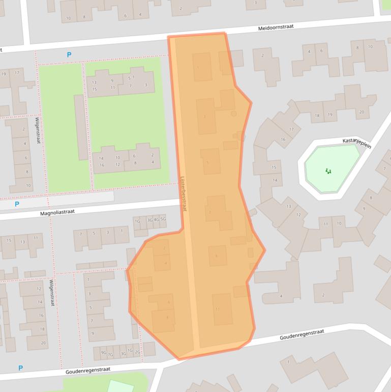 Kaart van postcodegebied 5253BD.