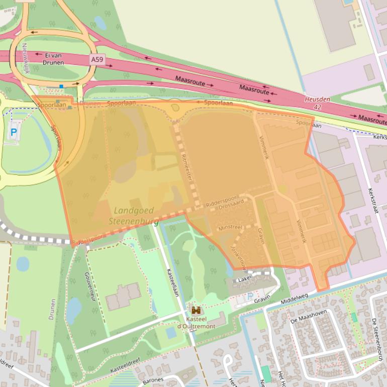 Kaart van postcodegebied 5253CB.