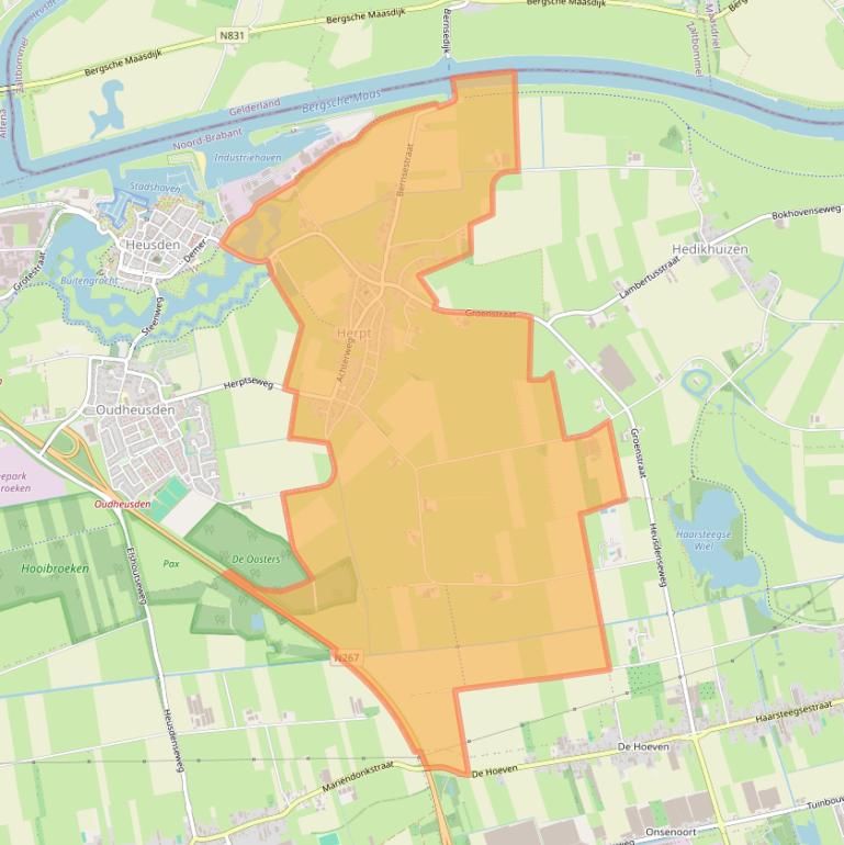 Kaart van postcodegebied 5255.
