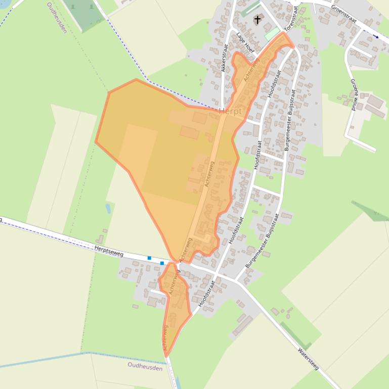 Kaart van postcodegebied 5255AK.