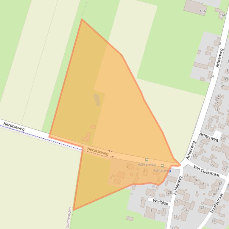 Kaart van postcodegebied 5255AT.