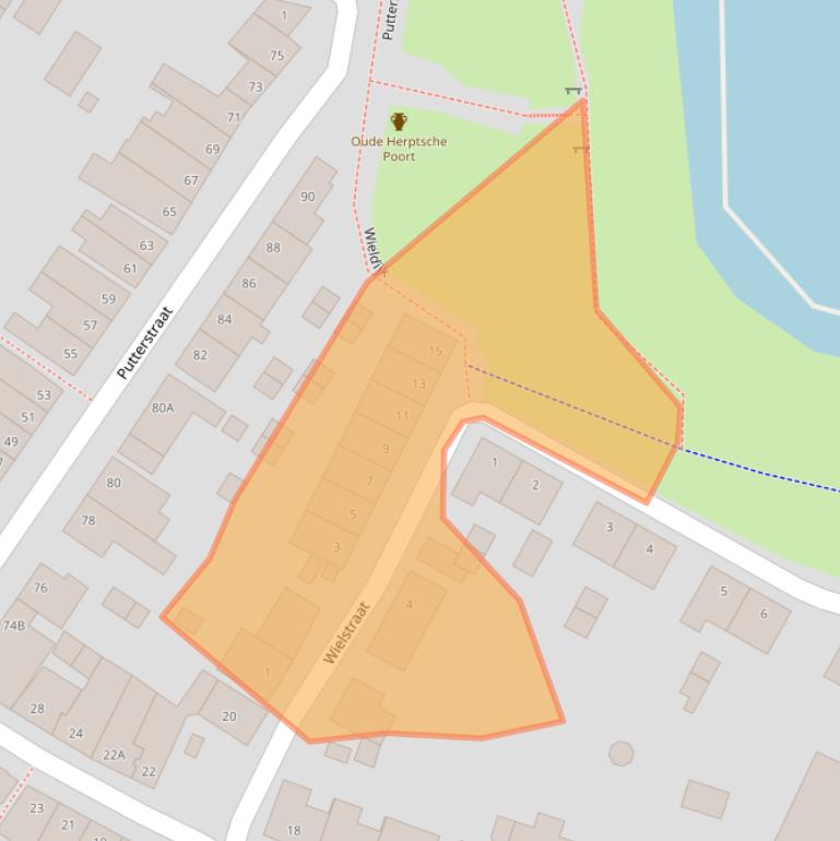 Kaart van postcodegebied 5256AH.