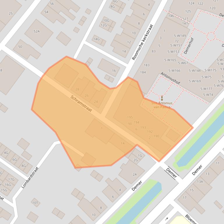 Kaart van postcodegebied 5256AK.