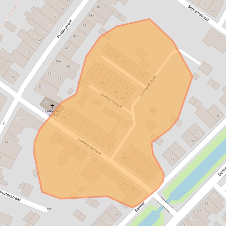 Kaart van postcodegebied 5256AL.