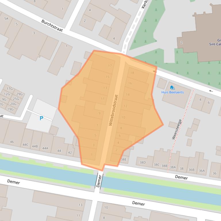 Kaart van postcodegebied 5256EG.