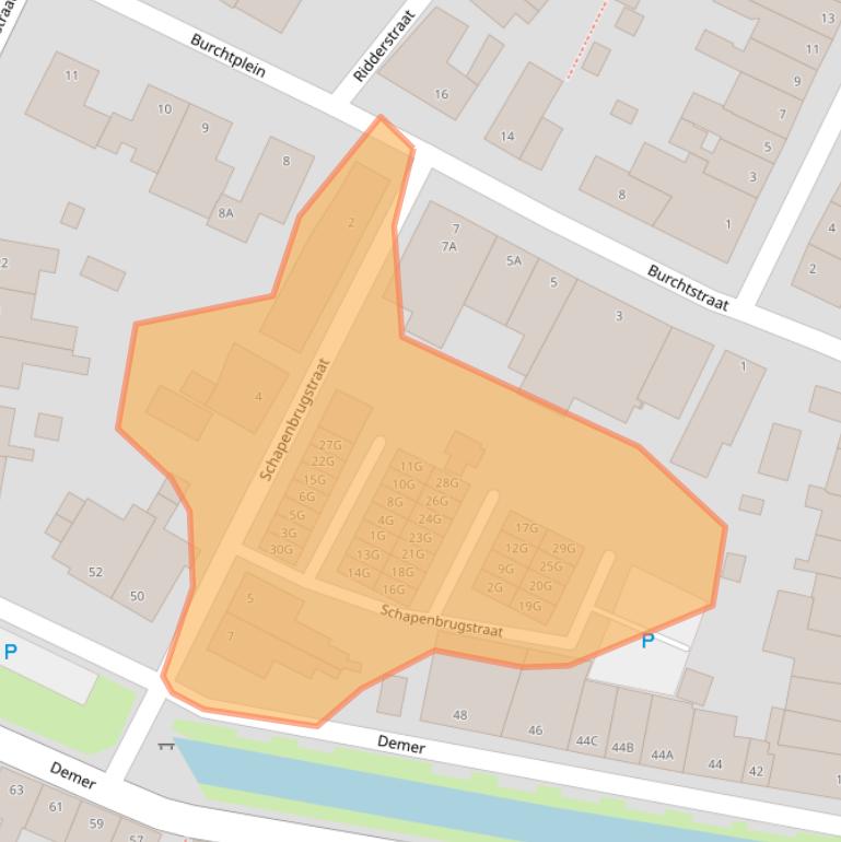 Kaart van postcodegebied 5256EH.