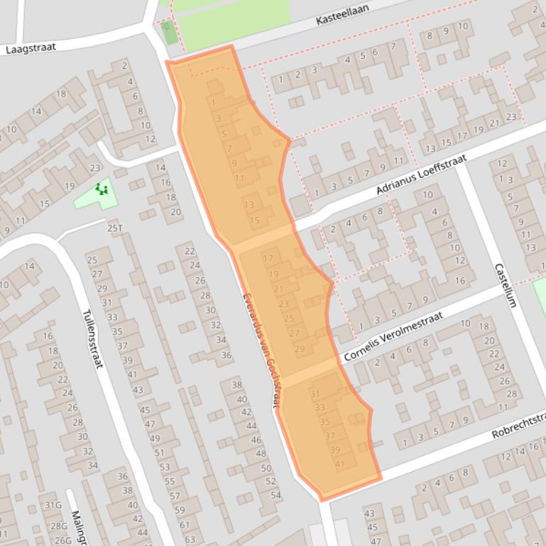 Kaart van postcodegebied 5256ET.