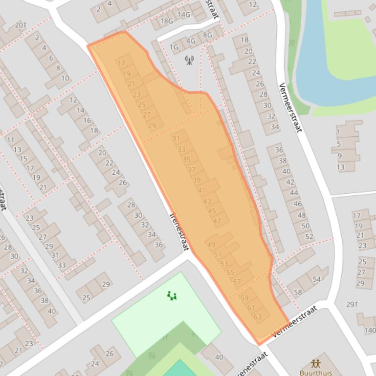 Kaart van postcodegebied 5256GJ.