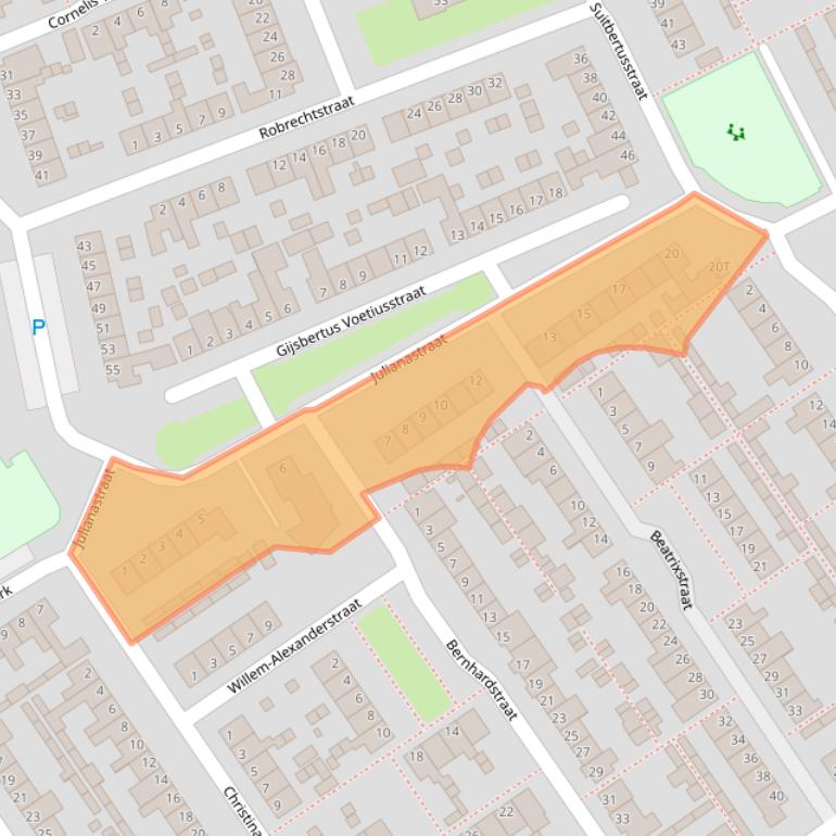 Kaart van postcodegebied 5256GL.