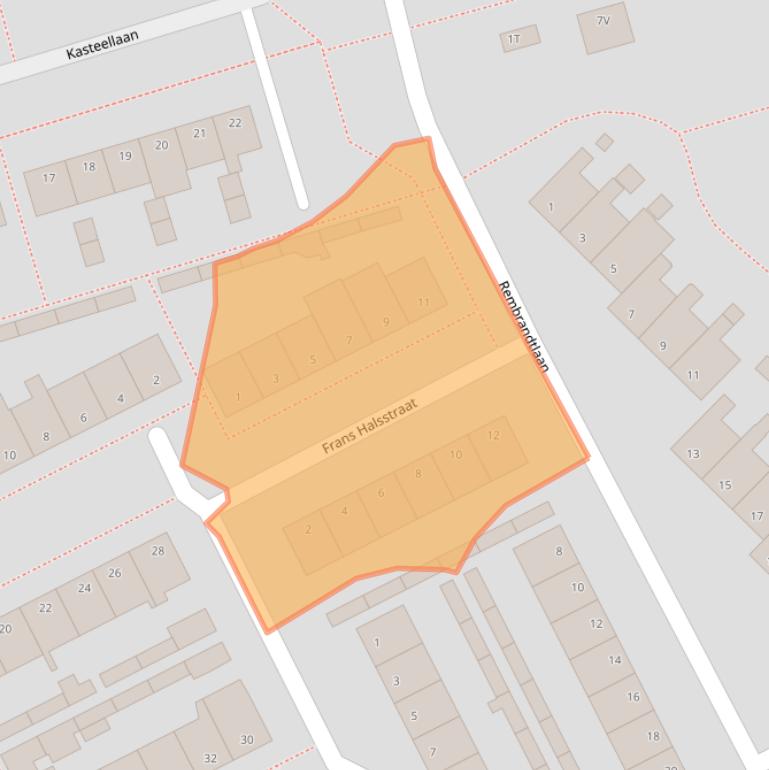 Kaart van postcodegebied 5256HA.