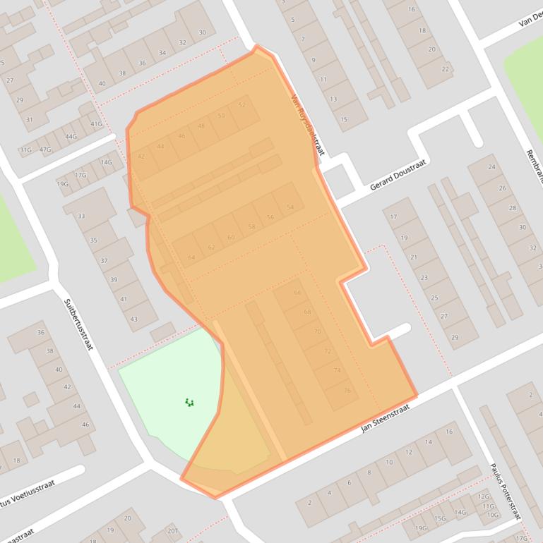 Kaart van postcodegebied 5256HD.